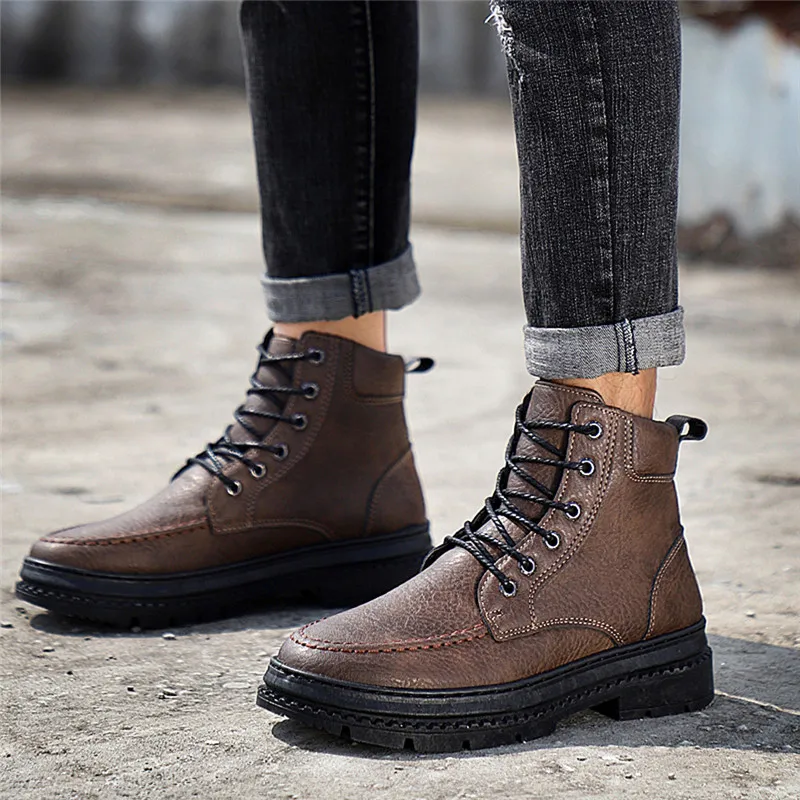 Zapatos De Hombre/2019 г. Нескользящие износостойкие ботинки в британском стиле большие