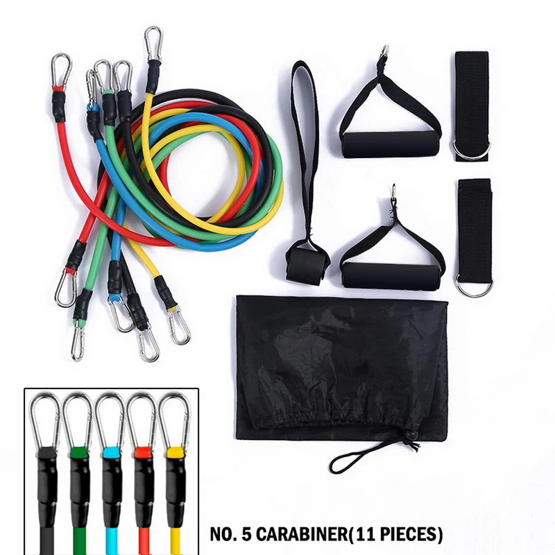 

11 Pcs/Set Latex Resistance Bands Crossfit Training Exercise Yoga Tubes Pull Rope,Rubber Expander Elastic Bands Fitness with Bag
