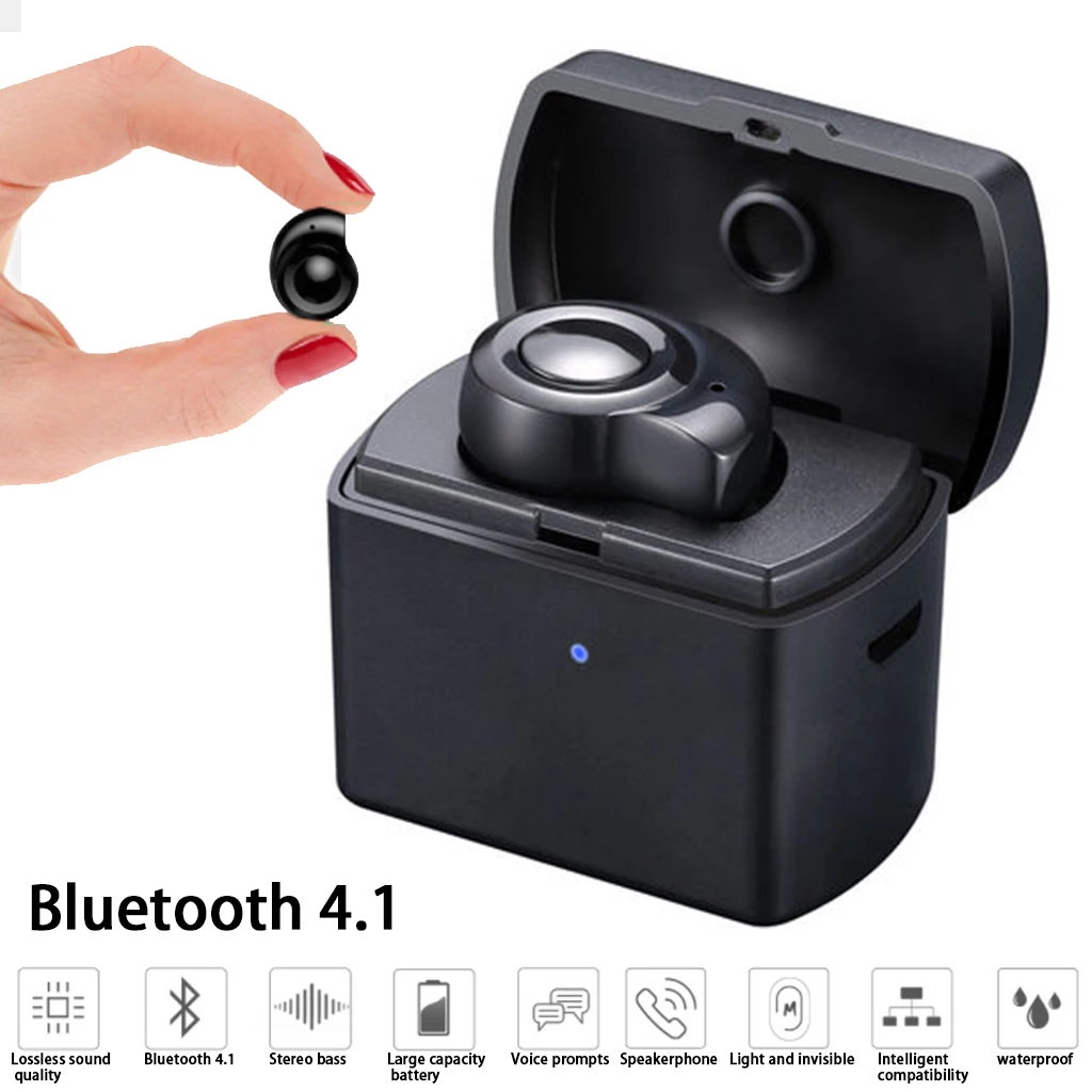 Mini Sports Wireless Bluetooth Earphone Stealth Stereo Earbuds Handsfree Headset Earpieces with Mic for iPhone Samsung