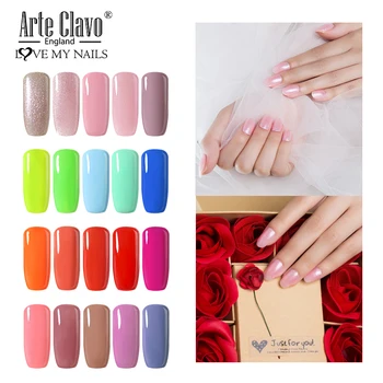

Arte Clavo Nail Polish Colorful Paint Manicure Cheap Gel Varnish Nail Polish Top Base Coat Gel Varnish Soak Off UV Nail Art