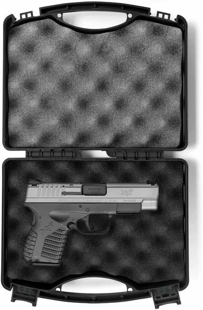 Durable ABS Gun Case Handgun Foam Pistol Gun Storage Box Tactical Hard Gun Case Padded Foam Lining for Hunting Airsoft Paintball