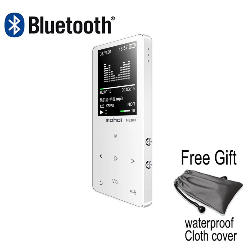Белый MP4 плеер с bluetooth Спорт mp3 mp4 музыкальный плеер ith динамик Портативный mp 4 медиа тонкий сенсорный экран fm Радио Видео Hifi 16 Гб - Цвет: Белый