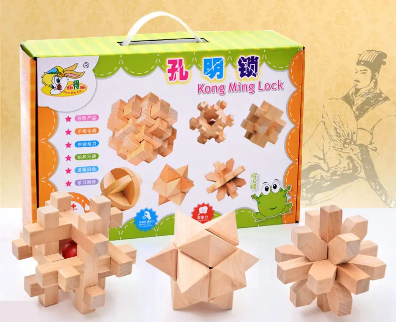 6 шт. детский деревянный пазл головоломка конг мин|wood assembly|assembly toyassembly games |