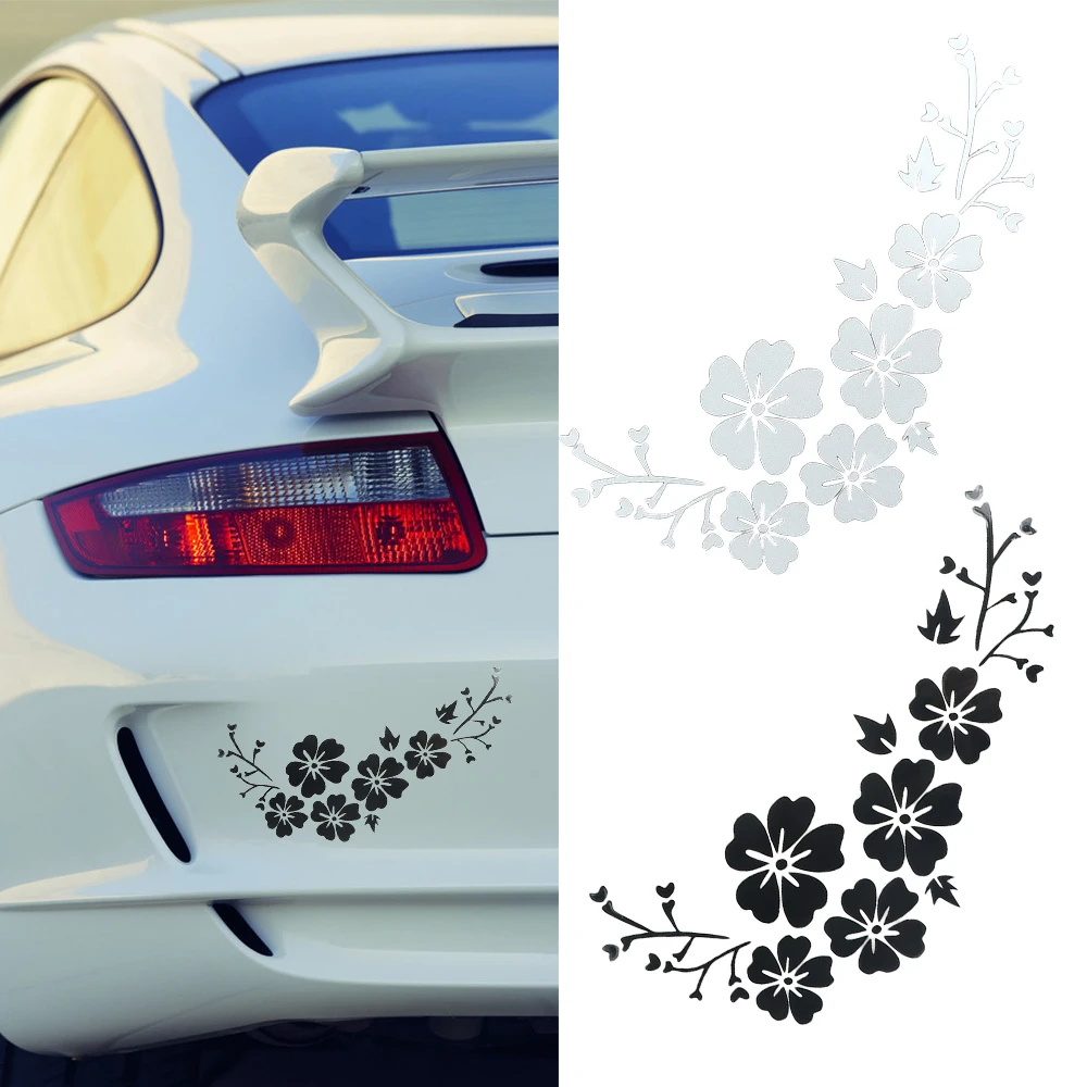 花柄ステッカー かわいい桜のステッカー 黒と白の車のスタイルステッカー ホームパーティーの壁の装飾ステッカー Wall Stickers Aliexpress