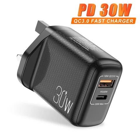 30W PD USB fast Charge Usb Type c Charger Plug  QC 3.0 Wall Charger adapter For iPhone 11 12 13 Pro Macbook Xiaomi Huawei