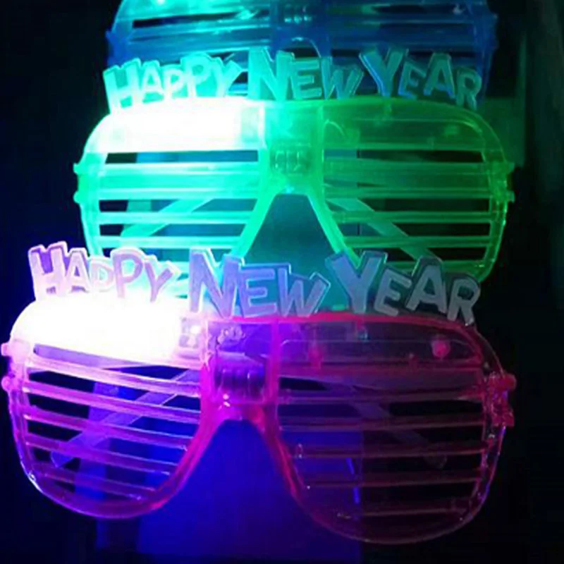 Blinking Blinder Shades 6 Pack of Happy New Years Light Up Shutter Glasses 