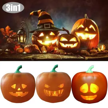 

In Stock Halloween Flash Talking Animated LED Pumpkin Projection Lamp for Home Party Pre-sale Style Halloween Party Supplies