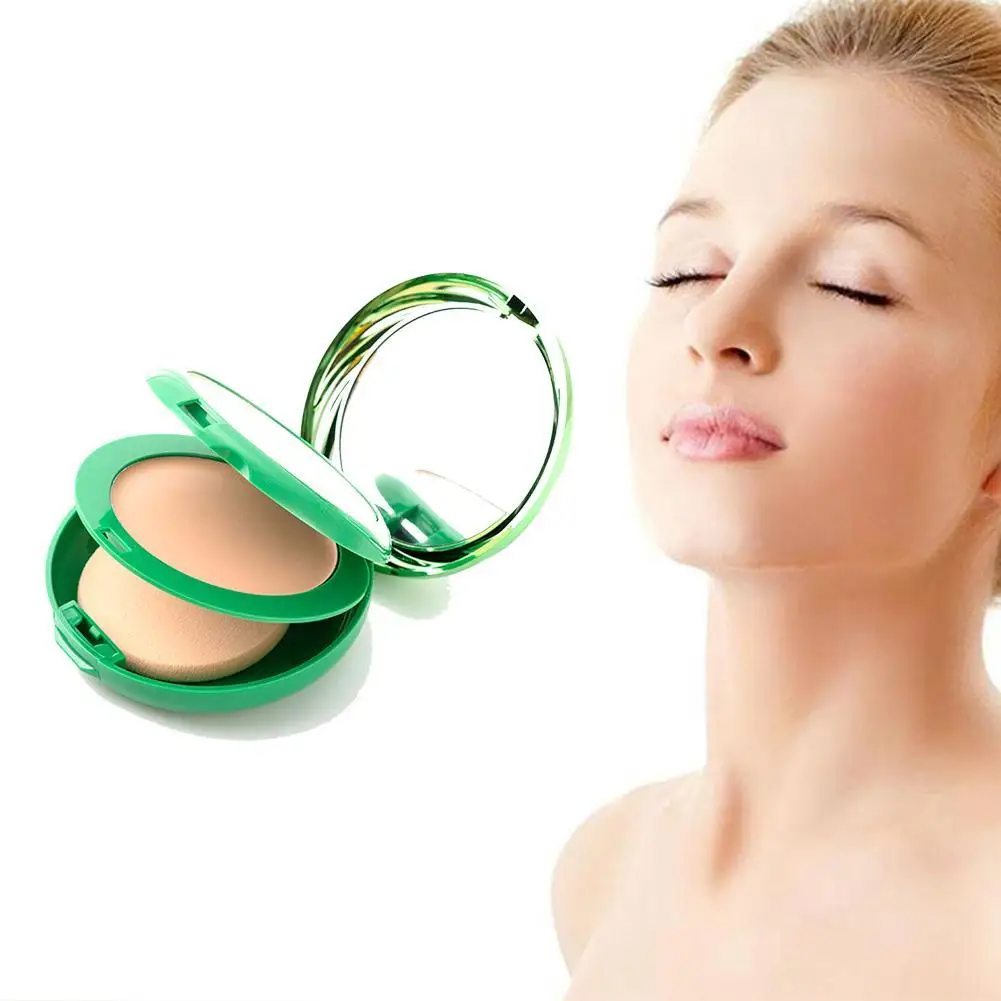 Горячая 99% Алоэ Вера Увлажняющий Гладкий компакт-пудра макияж консилер поры покрытие отбеливание ярче пудра для лица