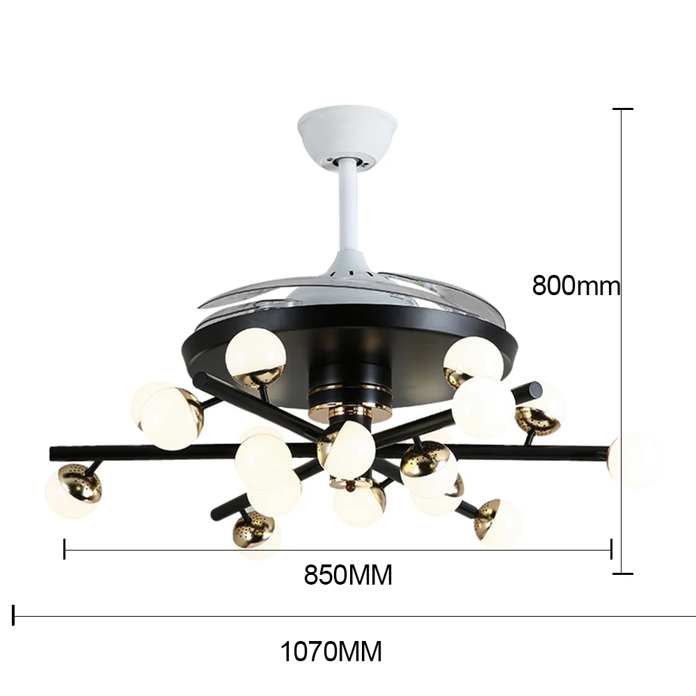 42 inch ceiling fan modern silent Inverter remote control lamp bedroom restaurant decorations creative Nordic fixture fan lamp