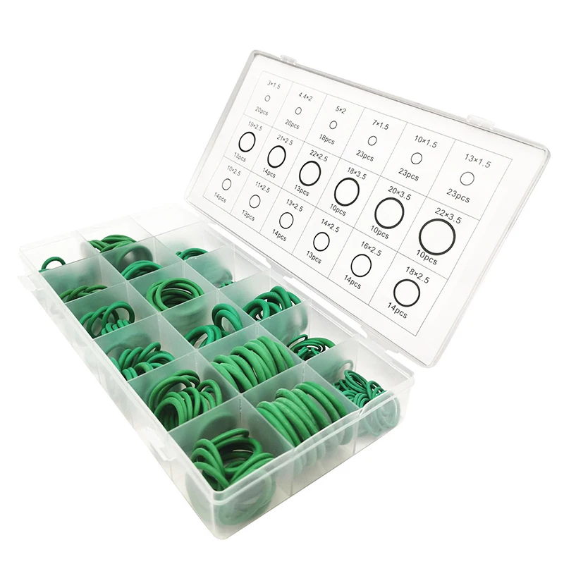 

General O-ring Classification, 18 Sizes, Rubber NBR O-ring Gasket Classification Kit with Repair Box, Green 279 Pieces/set XD