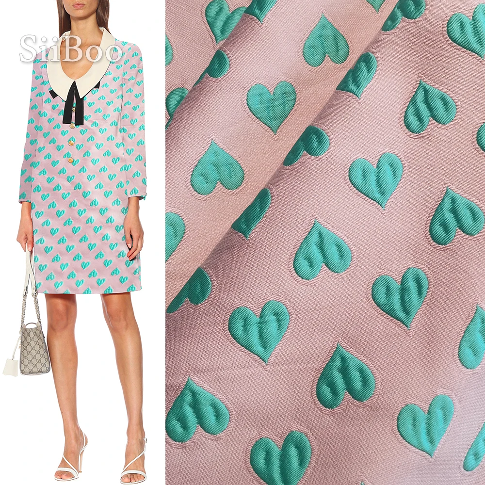 

Жаккардовая ткань в американском стиле, милая розовая, зеленая, жаккардовая ткань для платья, пальто, хлопковая жаккардовая ткань, tela tecidos SP5134