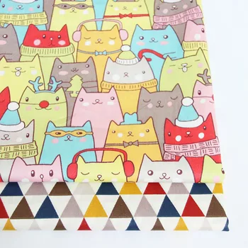

Cat Triangle Printed Printed 100% Cotton Fabric For Making Dresses Cushions Blanket Sewing Baby Child Bed Sheet Textile