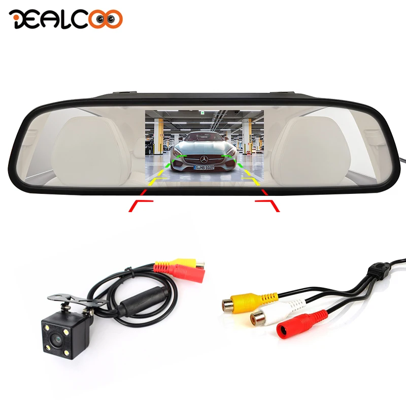 

Dealcoo 4.3" TFT LCD Car Monitor Display Cameras Reverse Camera Parking System for Car Rearview Monitors NTSC PAL Great vision