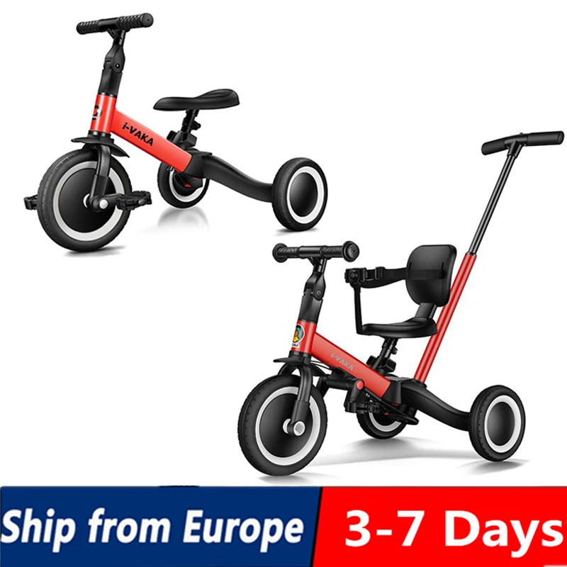 Patinete 3 en 1 con 3 ruedas de altura ajustable, para chico, automóvil triciclo, andador de bebé, juguetes de bicicleta de equilibrio, regalo plegable