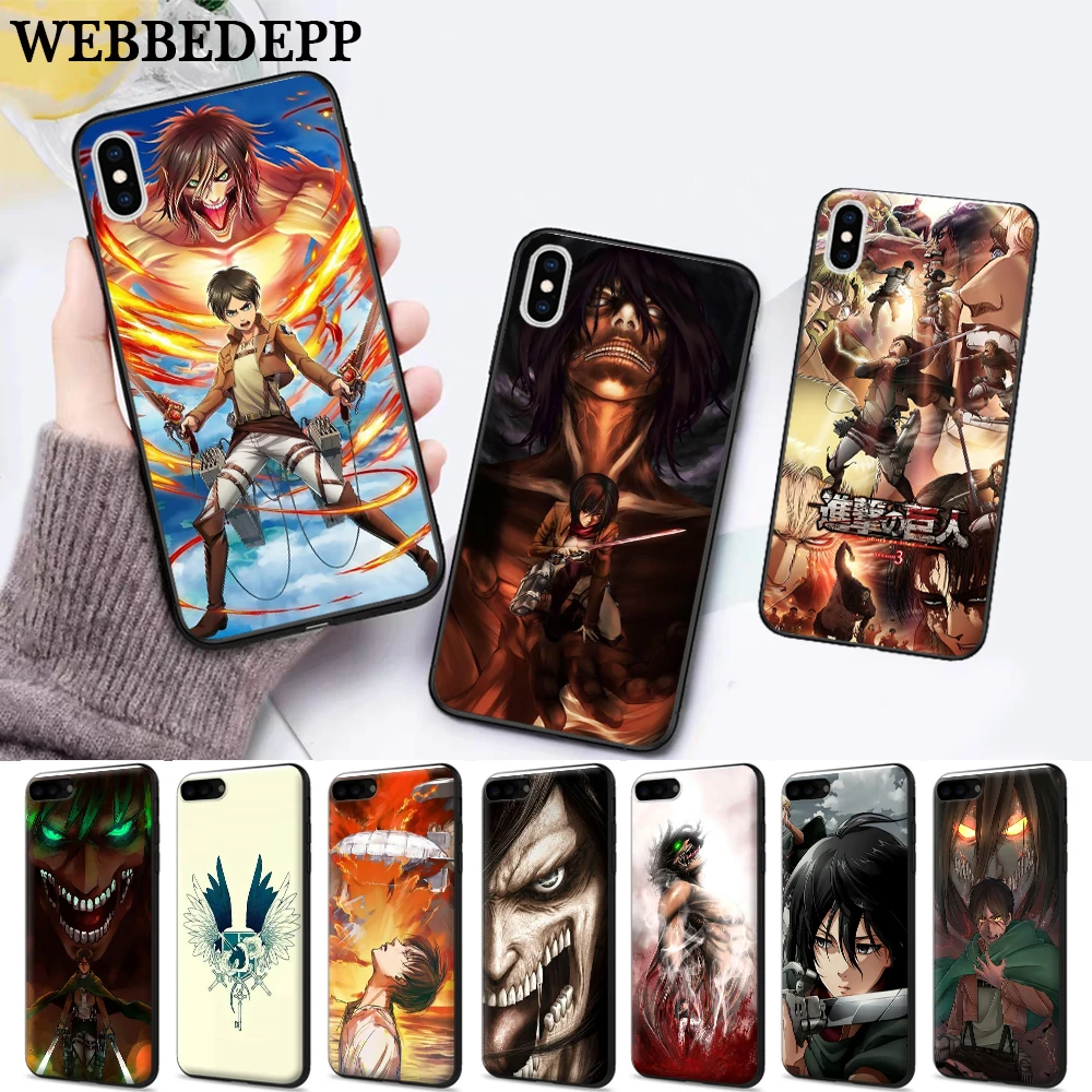 

WEBBEDEPP Eren Yeager Shingeki Silicone soft Case for iPhone 5 SE 5S 6 6S Plus 7 8 11 Pro X XS Max XR