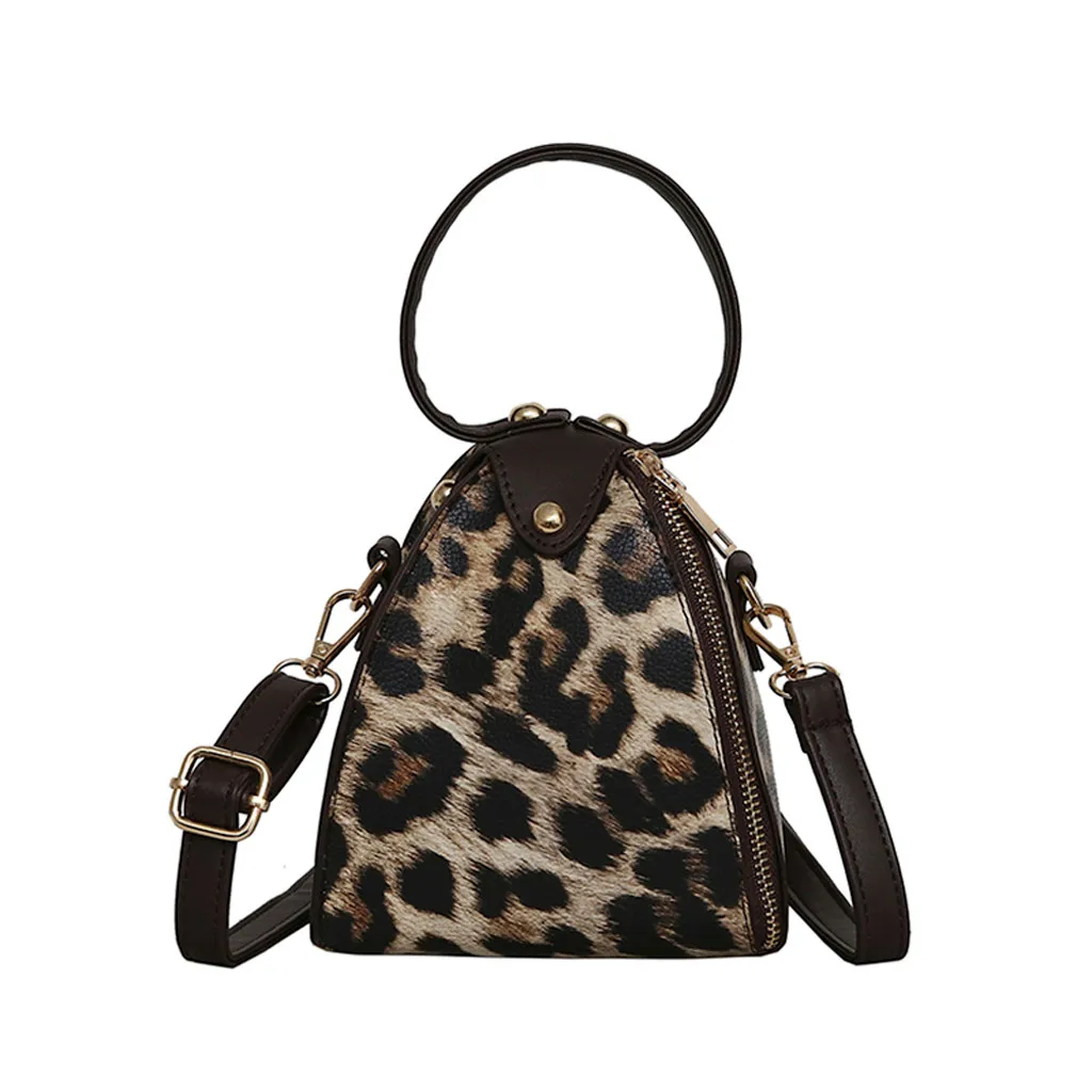 Маленькая женская леопардовая сумка из искусственной кожи, сумки через плечо, одноцветные женские сумки, брендовый клатч, сумка на плечо, кошелек, сумка bolso mujer# T1G - Цвет: Brown