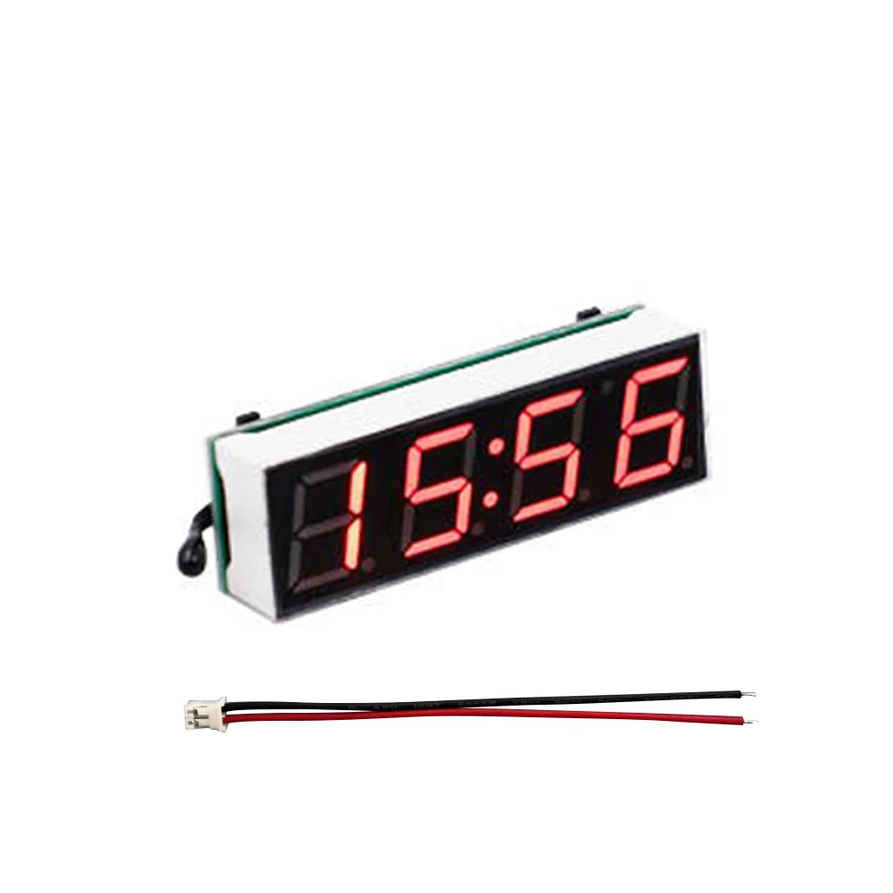 3 в 1 Автомобильная цифровая трубка Вольтметр термометр время автомобильные настольные часы циферблат электронные часы