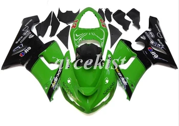 

4Gifts New ABS Motorcycle Full Fairings Kit Fit For Kawasaki Ninja ZX-6R 636 2005 2006 05 06 body set Green Black