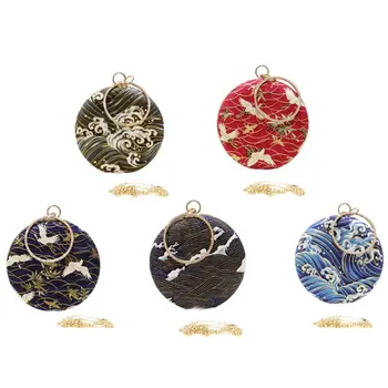 

THINKTHENDO Elegant Clutch Round Evening Bag Wedding Party Bridal Handbag Purse Shoulder Bags for Women Gilrs