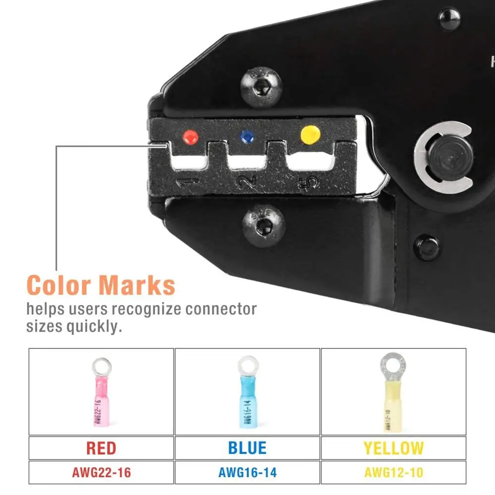 IWISS IWS-2210H Crimping pliers kit Heat Shrink Connectors Crimping Tool  with 120pcs Heat Shrink Connectors from AWG22-10 2
