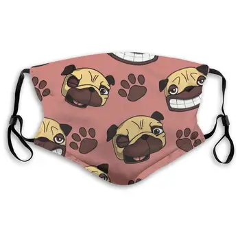 

Pug Pattern Unisex Anti-Pollution Mask Dust Mask with Filter Mask Black