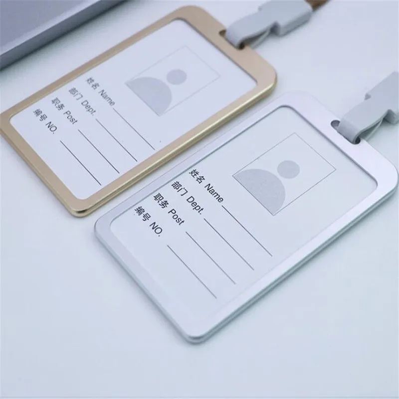 1PC High quality Aluminium Alloy Work Card Holder Name ID Card Cover Metal Work Certificate Identity Badge ID Business Case