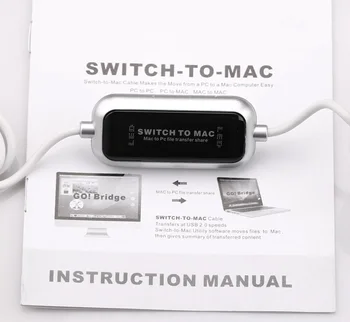 

NEW ! Smart USB 2.0 Connection Cable Data Link Cable Switch to Mac PC File Transfer 2 Computers Direct Copy Transmission