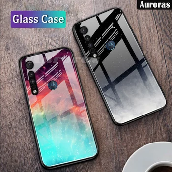 Перейти на Алиэкспресс и купить Auroras для Motorola G8 Play чехол звездное небо Дизайн Moto One макро закаленное стекло чехол для Moto G8 Plus чехол
