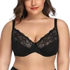 Plusgalpret Floral Lace Women Lingeries Full Cup Half-Transparent Plus Size Bra Unlined Bh Ultra Thin Female Briefs 5Xl 6Xl 7Xl ► Photo 2/6