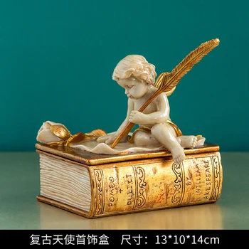 

European Princess Antique Dressing Table Cosmetics Desktop Jewlery Box Storage Box Dustproof Creative Decorations Small Ornament