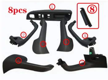 

8PCS Black Interior Handle Door Grab window switch Bezel cover For VW Volkswagen Golf 5 GTi MK5 Jetta inner armrest 1K0 868 040B