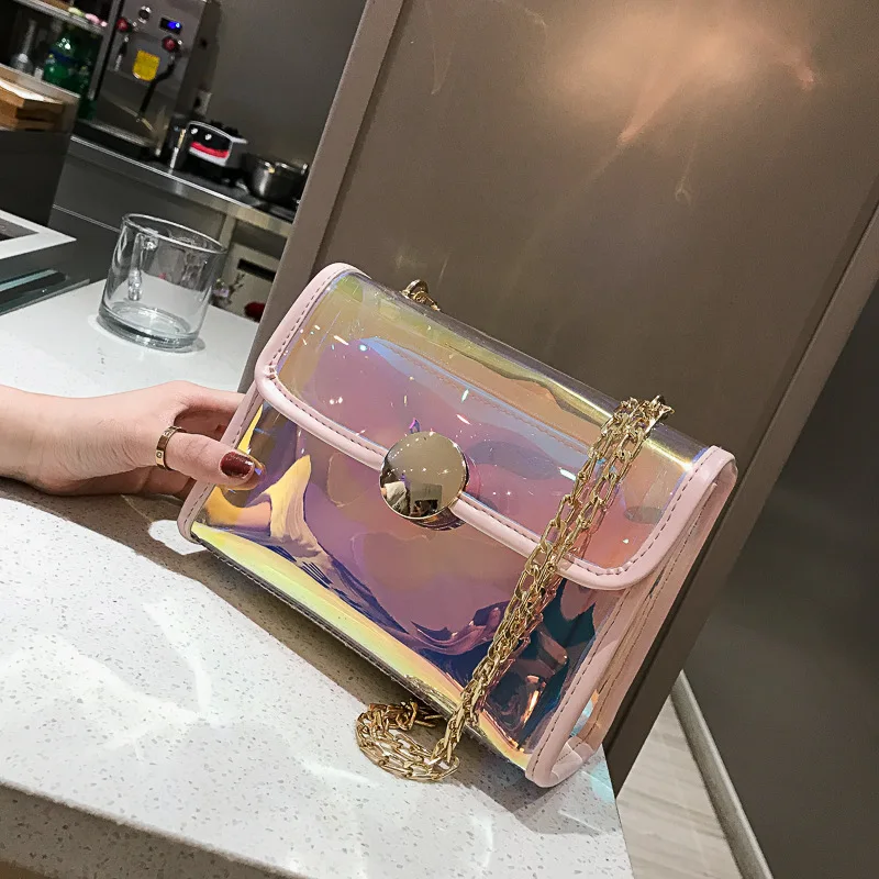 

P-F bag 2019 New Summer PVC Transparent Lady Handbag and Purse Jelly Women's Beach Bag Waterproof Brand Design Women