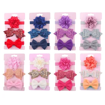 

Fashion Baby Sequin Bow Headband Newborn Baby Elastic Princess Hairbands Child Kidsl Fresh Style Cute Headwear Gifts