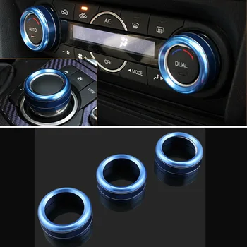 

Decor AC Button Trim Cover Interior For 3 6 cx-5 cx-9 Accessories 3pcs Car