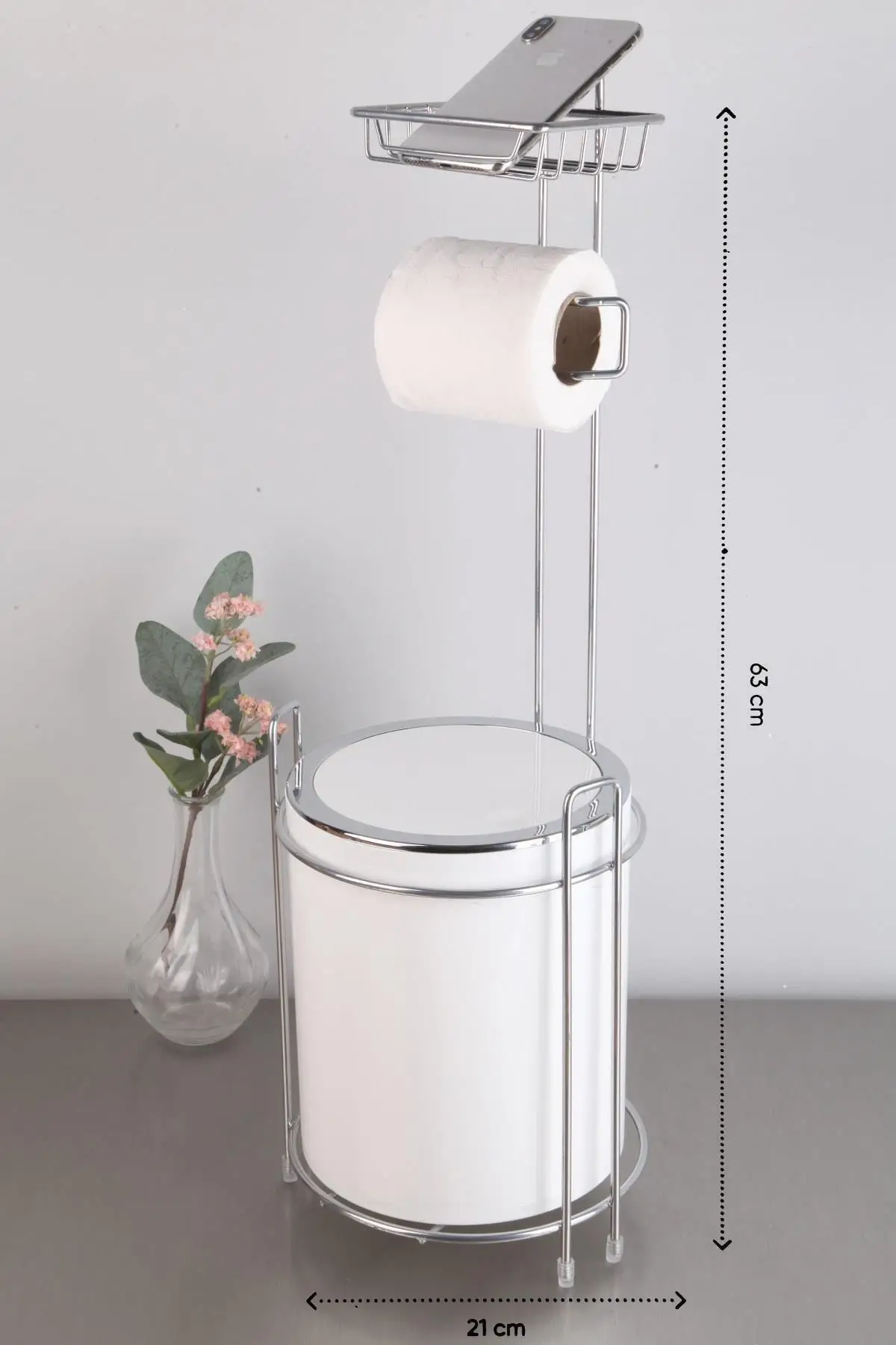 Toilet paper holder stainless steel tissue holder mobile phone bathroom  paper roll bathroom product Paper Holder And Trash Bin - AliExpress