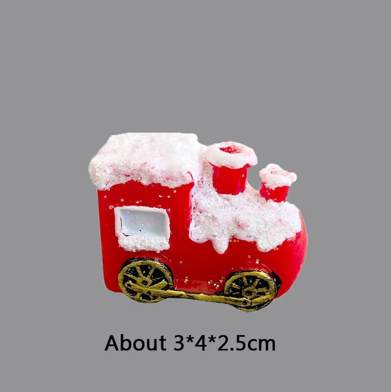 BAIUFOR Christmas Miniature Santa Claus Snowman Sled Reindeer Terrarium Figurines Fairy Garden Decor Snow Landscape Model - Цвет: Front