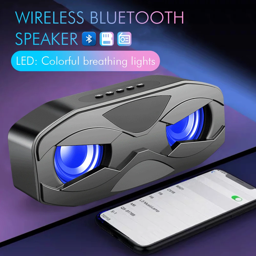 Новый M5 Сова Дизайн Bluetooth динамик светодиодный вспышка беспроводной громкий FM