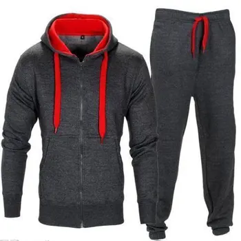 

Tracksuit Men Autumn Sportwear Fashion Mens Hip Hop Set 2PC Zipper Hooded Sweatshirt Jacket+Pant Suit 2020