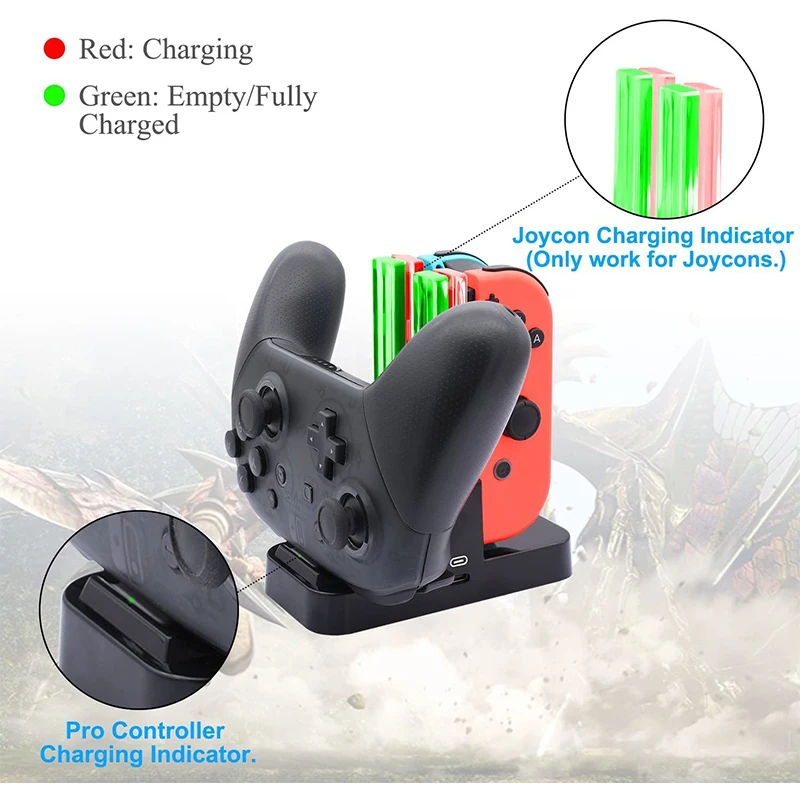 Doca de Carregamento para Nintend Interruptor Oled Joy-con Controlador Carregador para Nintendo Switch Pro Gamepad Carga Suporte ns Switch In1 - Image 2