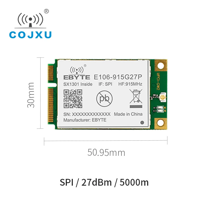 Ворота sx1301 LoRa модуль в связи RF 915 МГц SPI интерфейс 27dBmE106-915G27P беспроводной трансивер большие расстояния