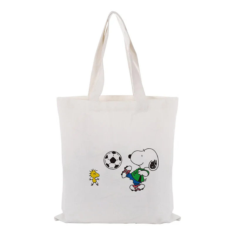

Cute Cartoon Dog Canvas Tote Bag Custom Print Logo Text DIY Eco Ecologicas Reusable Shopping Bag Recycle Daily Use