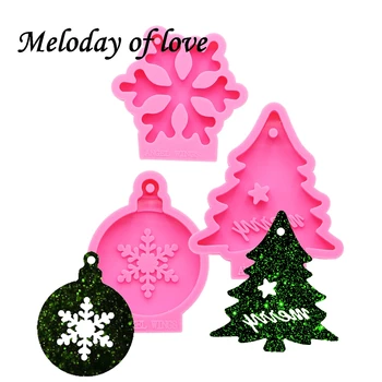 

Shiny Christmas tree snowflake molds for DIY epoxy model resin moulds silicone custom mold DY0132