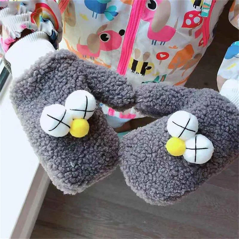 Dilidala Winter Cartoon Children Gloves Cute Big Eyes Small Fresh Students Wild Warm Gloves Warm Glove Mittens For Children - Цвет: X052-2