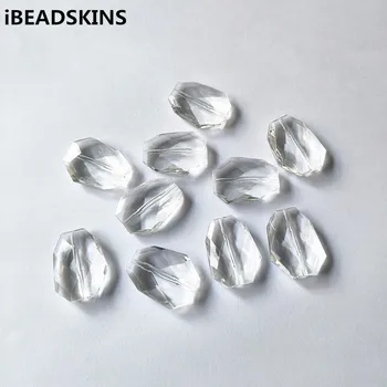 

New arrival! 26x20mm 190pcs Clear acrylic Faceted Polygon shape Beads for Necklace,Earrings parts,hand Made Jewelry DIY