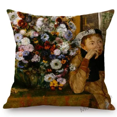 T370-8 Художественная Картина маслом Edgar Degas Impressionism, коллекция балета, танцовщицы, домашний декор, диван, льняная наволочка, наволочка - Цвет: T370-8