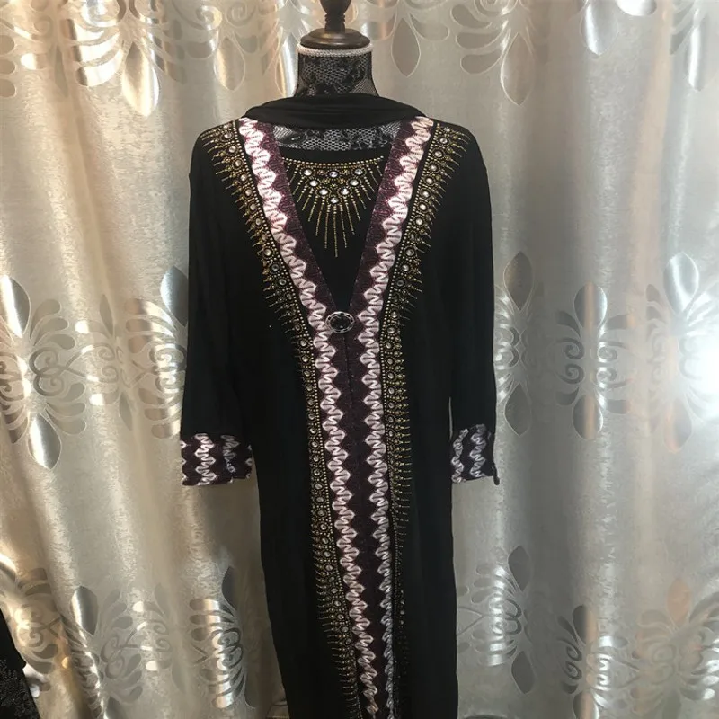 Мусульманский бисероплетенный хлопковый кардиган abaya вечернее платье кимоно длинные халаты Jubah Дубай Ближний Восток Рамадан Арабские исламские костюмы