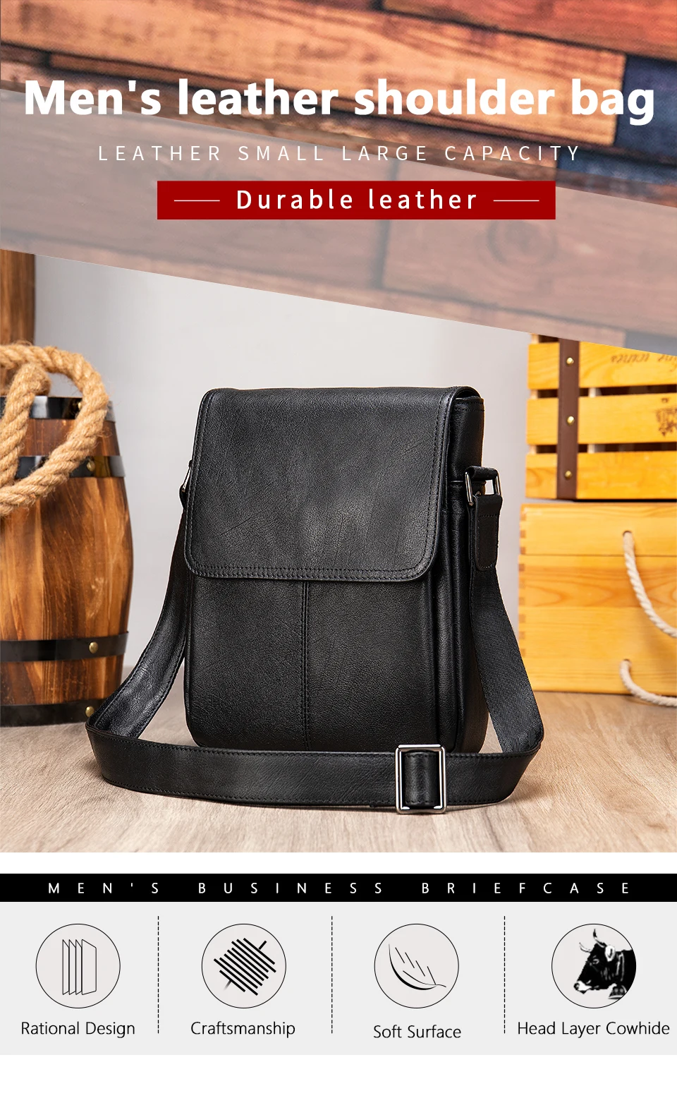 WESTAL Men's Genuine Leather Shoulder Bag For Men Casual Crossbody Man Handbag Messenger Bag Male Side Bags Guarantee Men's Bags