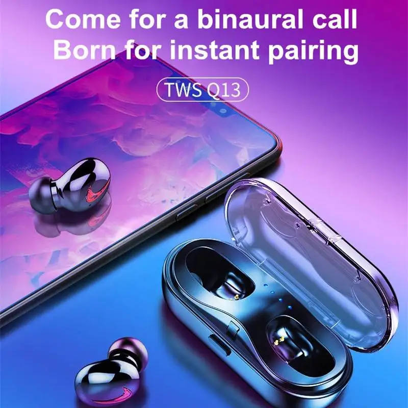 LEORY Q13S TWS Bluetooth 5,0 наушники стерео Бас IPX5 Водонепроницаемый шумоподавление Спортивная гарнитура с HD микрофоном для Xiaomi huawei