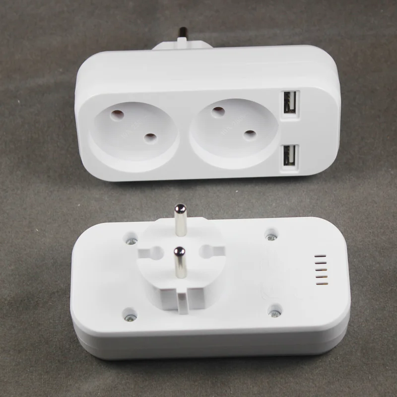 

USB wall extension socket adapter with 2 port USB EU standard Eu Standard 5V2A outlet new design free shipping A8