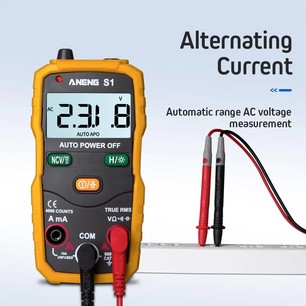 ANENG S1 Цифровой мультиметр True RMS Авто Диапазон Профессиональный ЖК Автоматический Смарт мультиметры Напряжение Амперметр Датчик